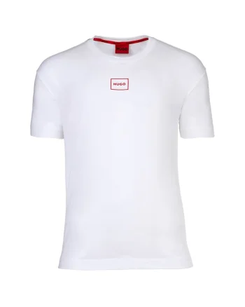 Tricou de casa cu decolteu la baza gatului si logo, Alb