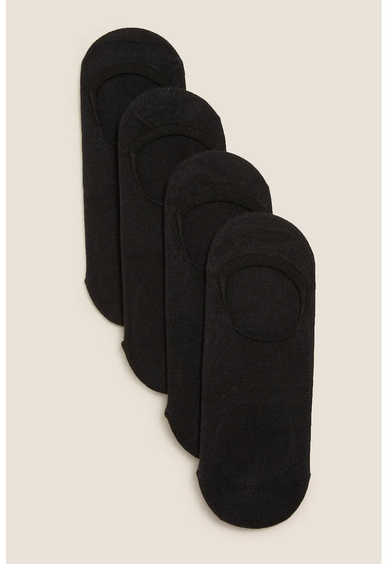 Set de sosete foarte scurte - 4 perechi, Negru