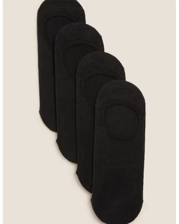 Set de sosete foarte scurte - 4 perechi, Negru