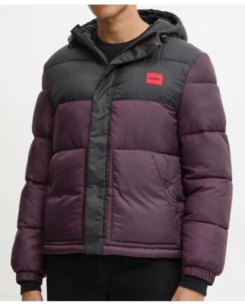 Geaca colorblock cu gluga