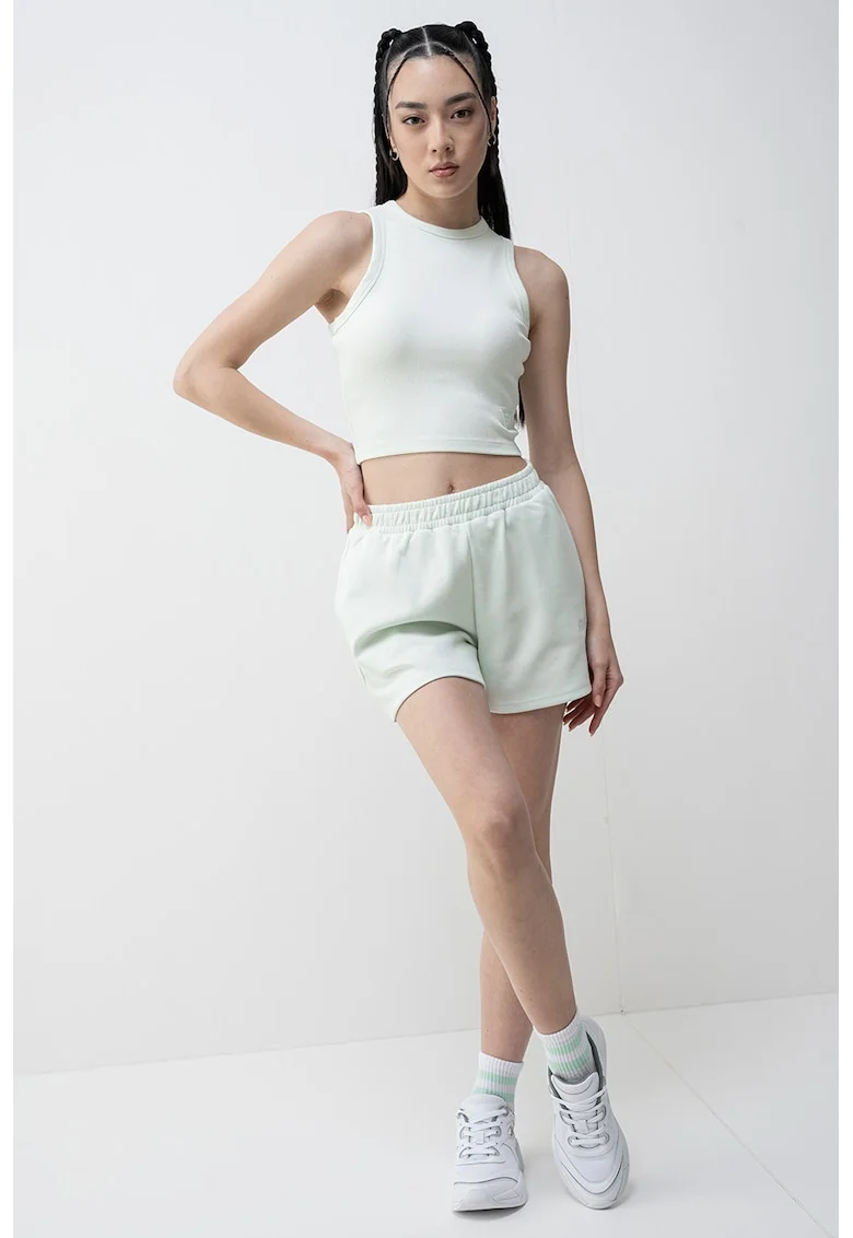 Top crop striat, pentru fitness, Verde menta