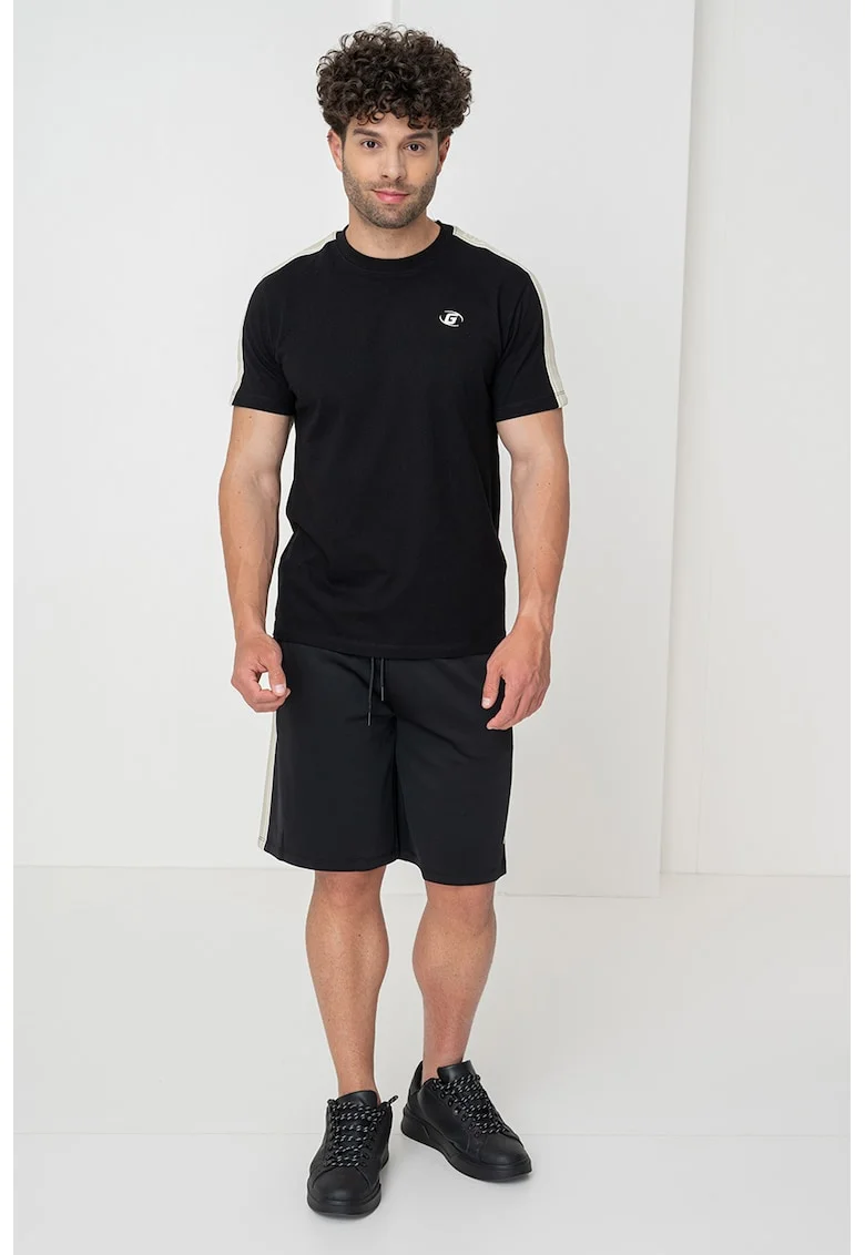 Tricou cu logo pentru fitness, Negru/Verde pal