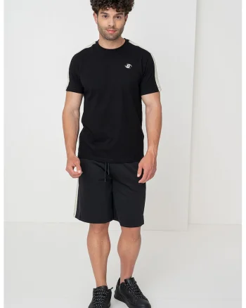Tricou cu logo pentru fitness, Negru/Verde pal
