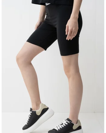 Colanti scurti din amestec de modal cu banda logo in talie, Negru