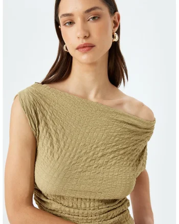 Top crop texturat, Kaki