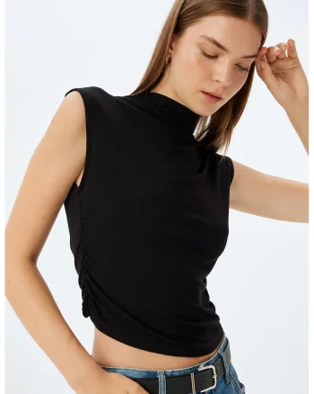 Top crop uni, Negru