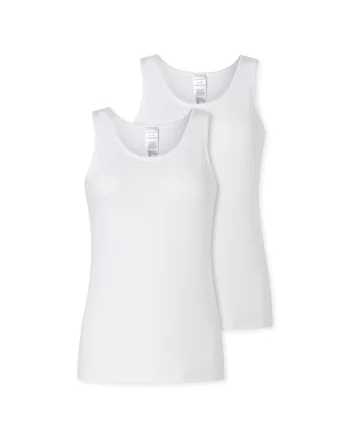 Set de top-uri cu model uni - 2 piese, Alb