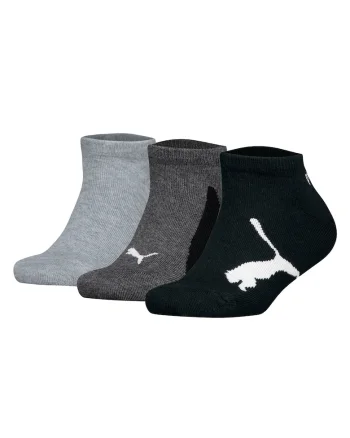 Set de sosete unisex cu imprimeu logo - 3 perechi, Negru/Gri