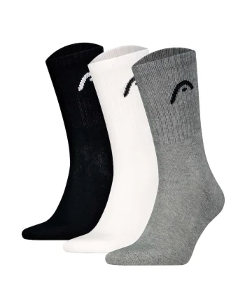Set de sosete lungi unisex pentru antrenament - 3 perechi, Alb/Negru/Gri