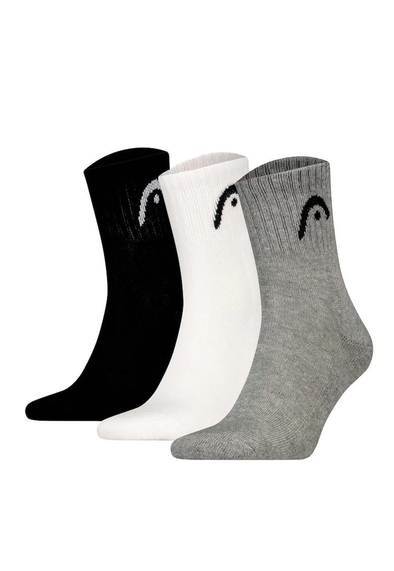 Set de sosete unisex pentru antrenament - 3 perechi, Alb/Negru/Gri