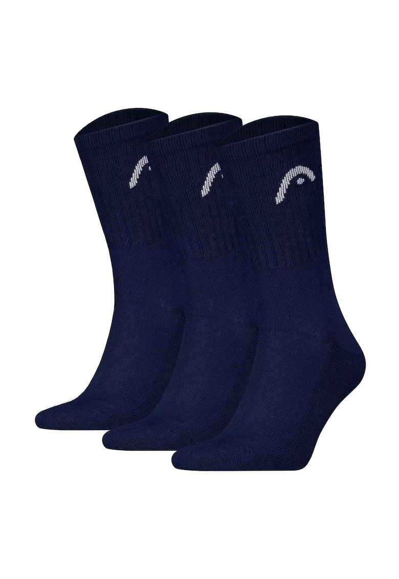 Set de sosete lungi unisex pentru antrenament - 3 perechi, Albastru