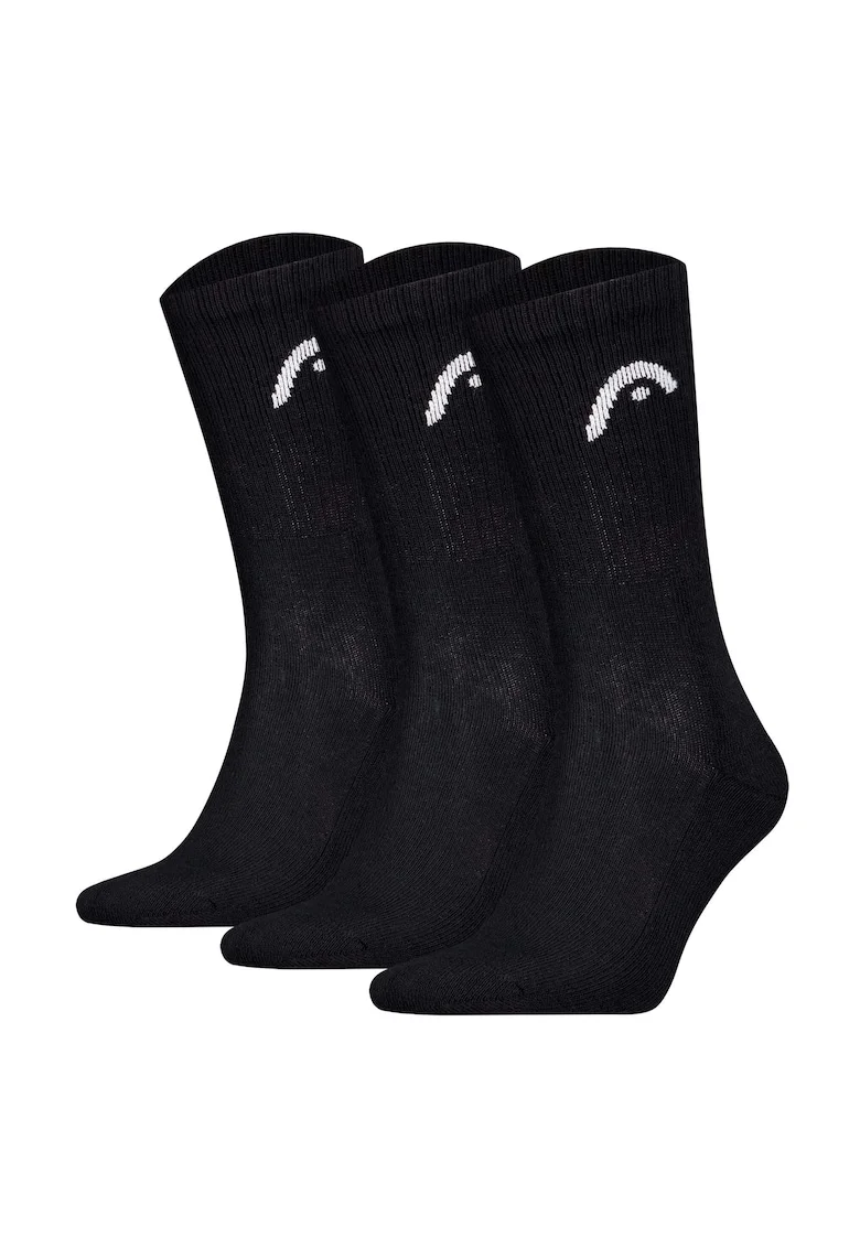 Set de sosete lungi unisex pentru antrenament - 3 perechi, Negru