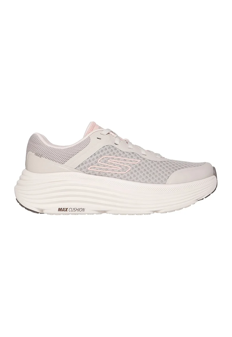 Pantofi sport de plasa cu brant moale, pentru alergare Max, Maro taupe deschis/Roz