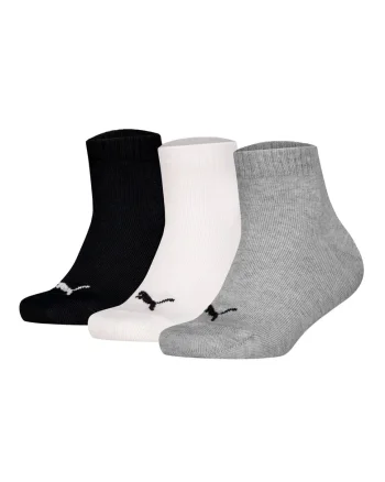 Set de sosete lungi cu logo - 3 perechi, Alb/Negru/Gri