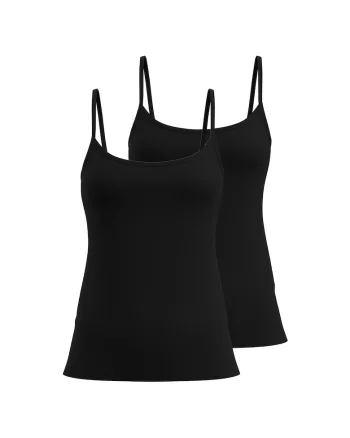 Set de topuri din amestec de bumbac, de casa - 2 piese, Negru