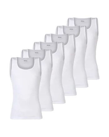 Set de top-uri striate - 6 perechi, Alb