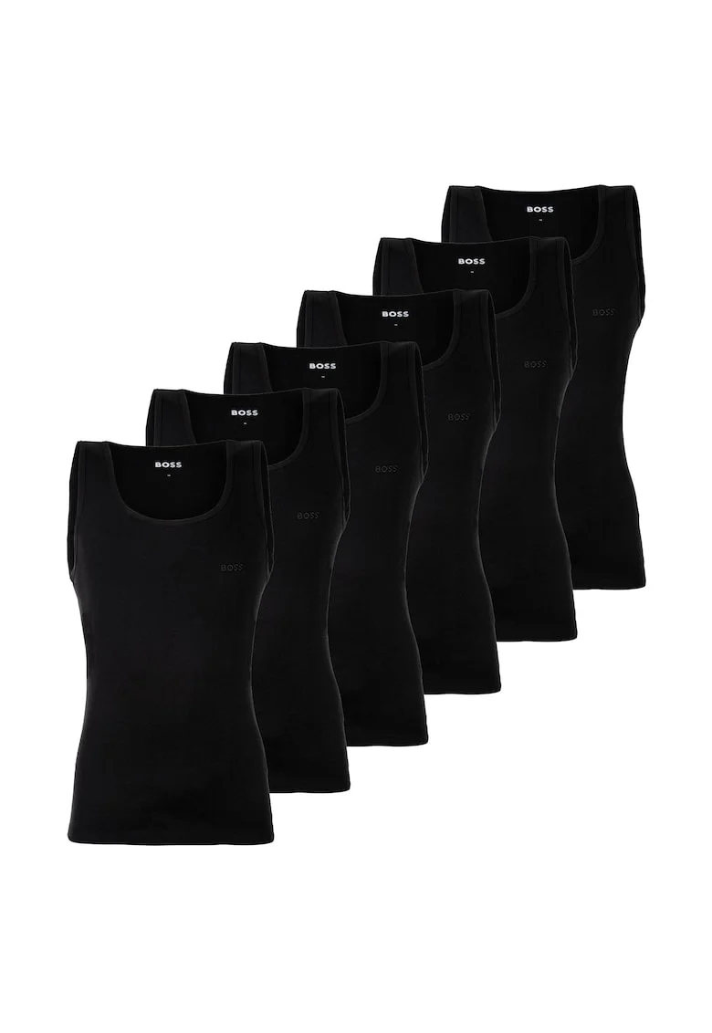 Set de top-uri striate - 6 perechi, Negru