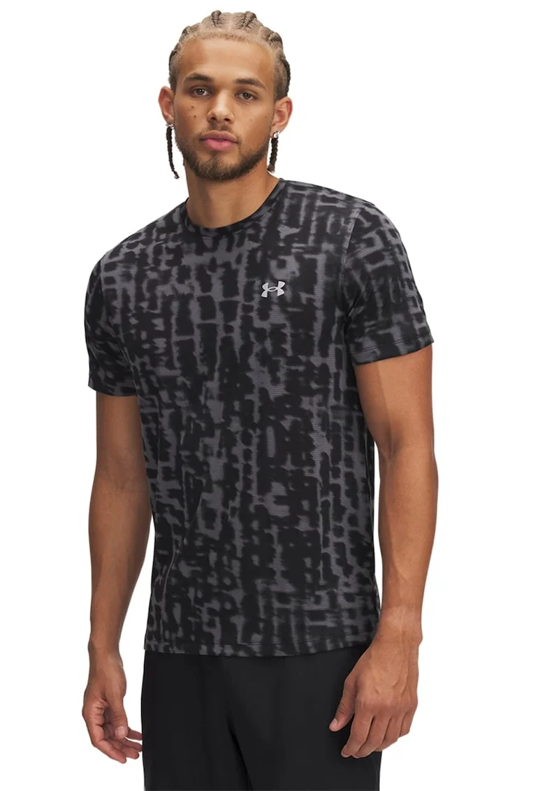 Tricou cu detalii reflectorizante pentru alergare Launch, Negru/Gri inchis