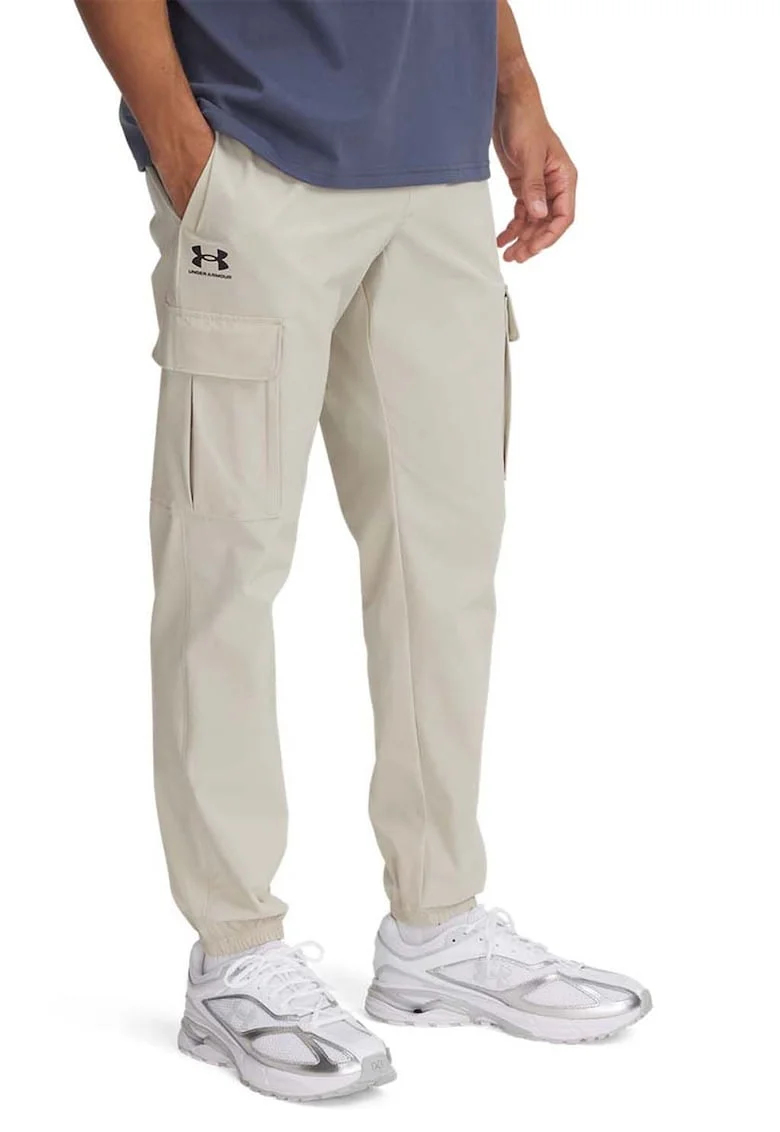 Pantaloni crop pentru fitness Vibe, Alb fildes