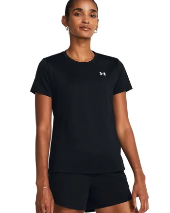 Tricou cu decolteu la baza gatului pentru fitness Classic, Negru
