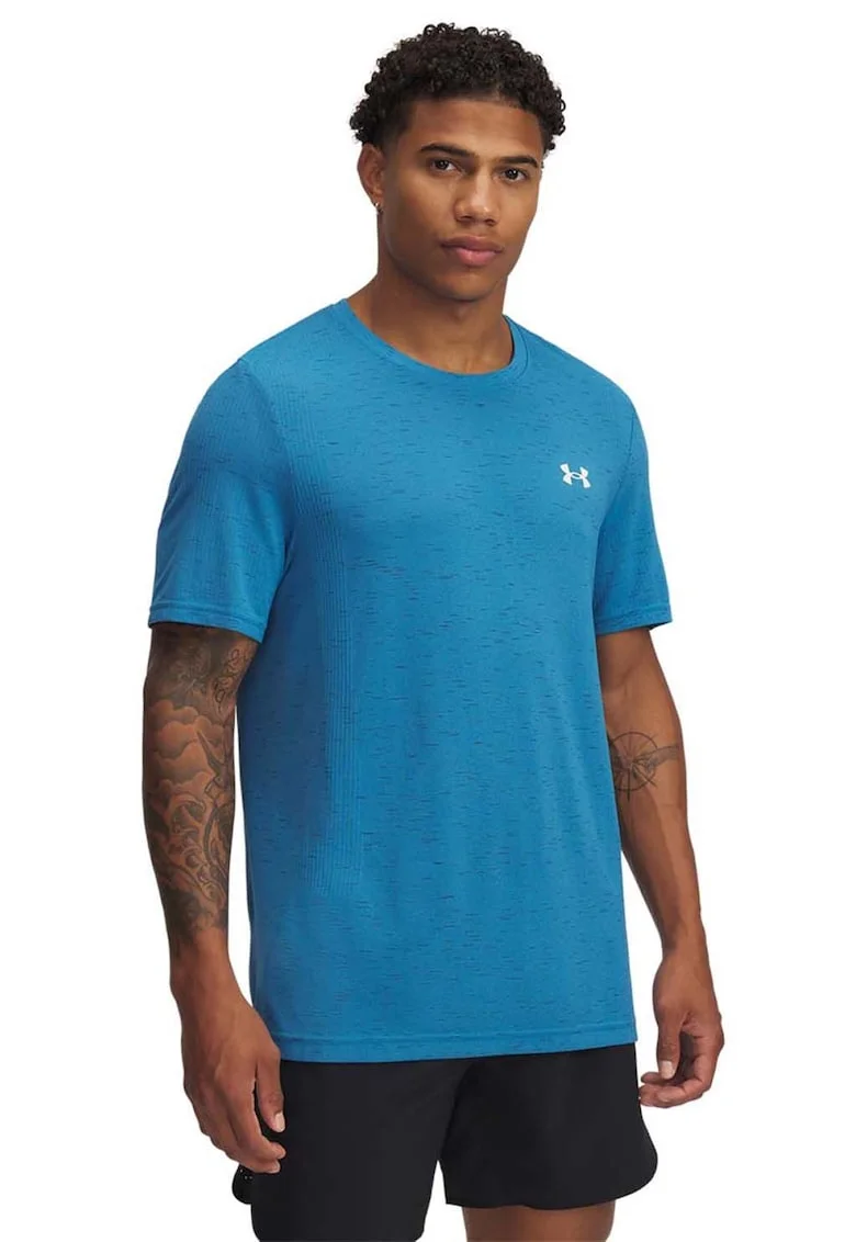 Tricou fara cusaturi, pentru fitness Vanish, Albastru glaciar