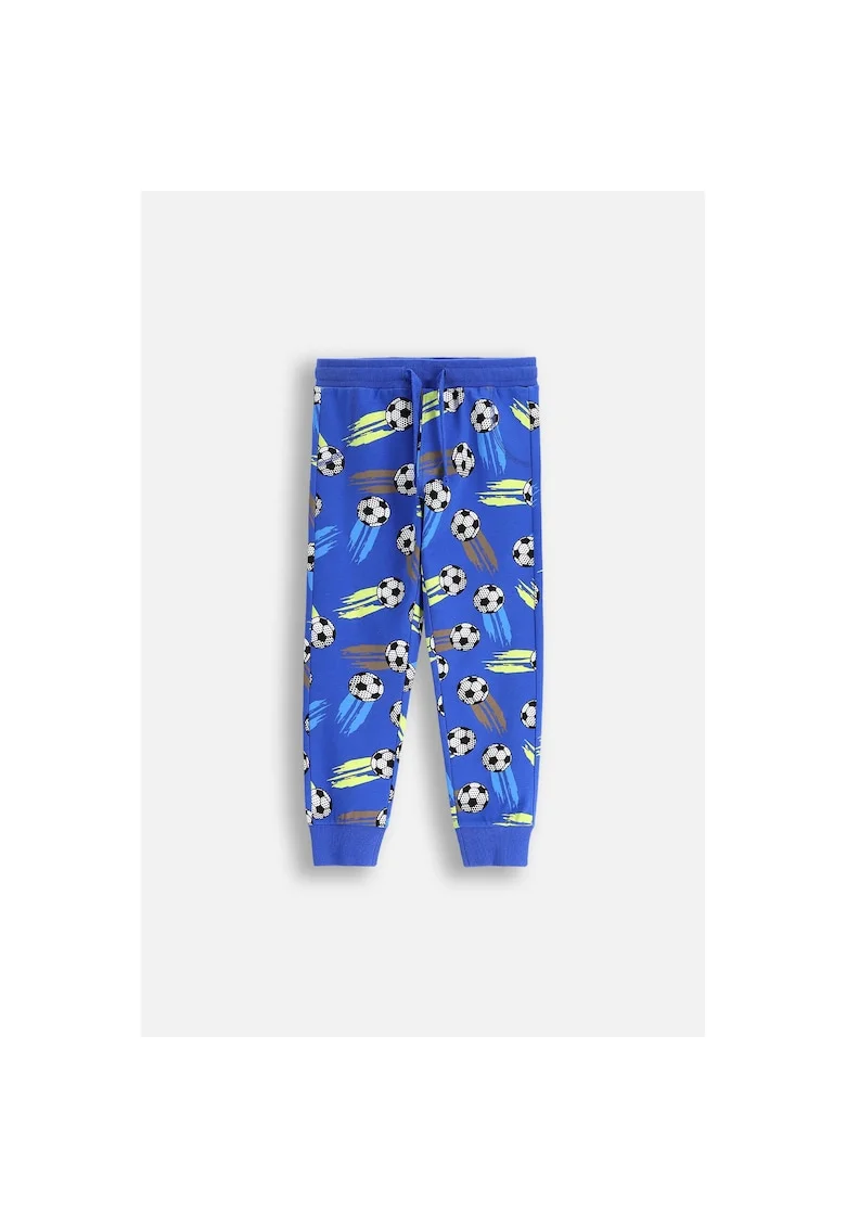 Pantaloni sport cu imprimeu grafic si talie ajustabila cu snur