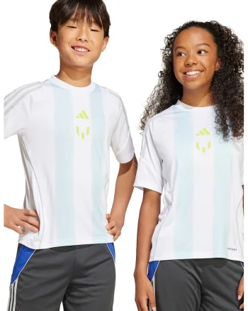 Tricou cu model pentru fotbal Messi, Alb/Albastru glaciar