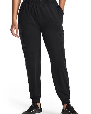 Pantaloni cargo relaxed fit pentru antrenament Meridian, Negru