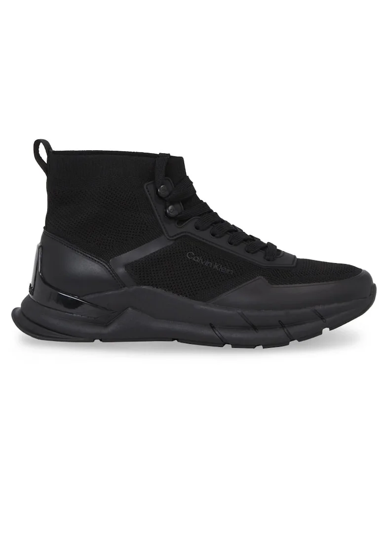 Pantofi sport  pentru Barbati, high top lace up knit, HM0HM01267-0GJ, Negru, Negru
