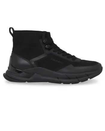 Pantofi sport  pentru Barbati, high top lace up knit, HM0HM01267-0GJ, Negru, Negru