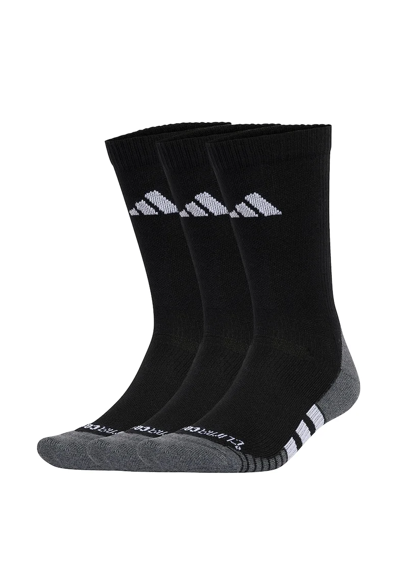 Set de sosete lungi pentru antrenament - 3 perechi, Negru/Alb optic/Gri inchis