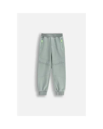 Pantaloni sport cu talie ajustabila si logo in relief