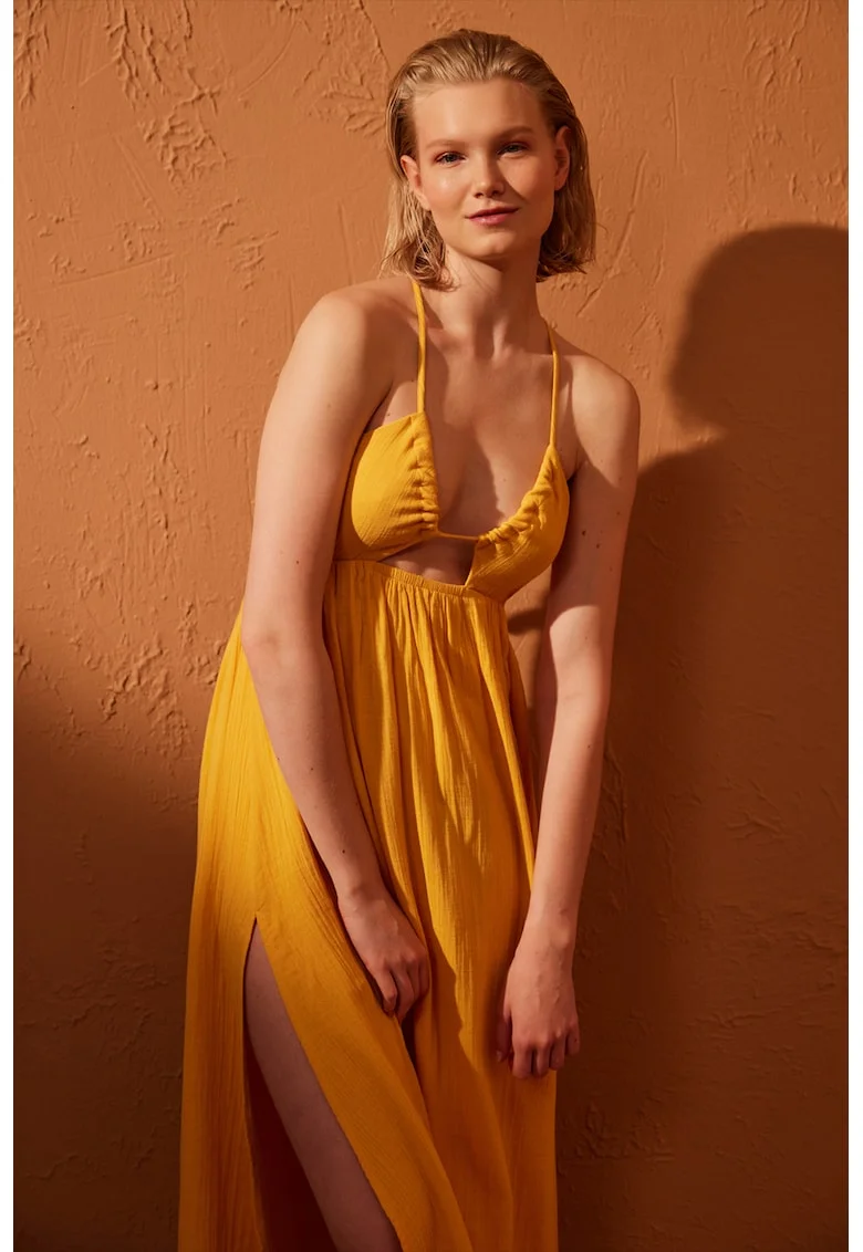 Rochie midi de plaja, Portocaliu