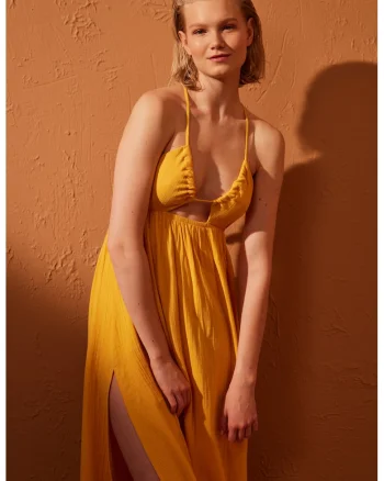 Rochie midi de plaja, Portocaliu