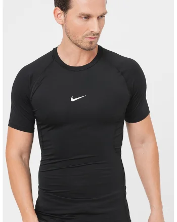 Tricou slim fit cu maneci raglan si tehnologie Dri-FIT pentru antrenament Pro, Negru