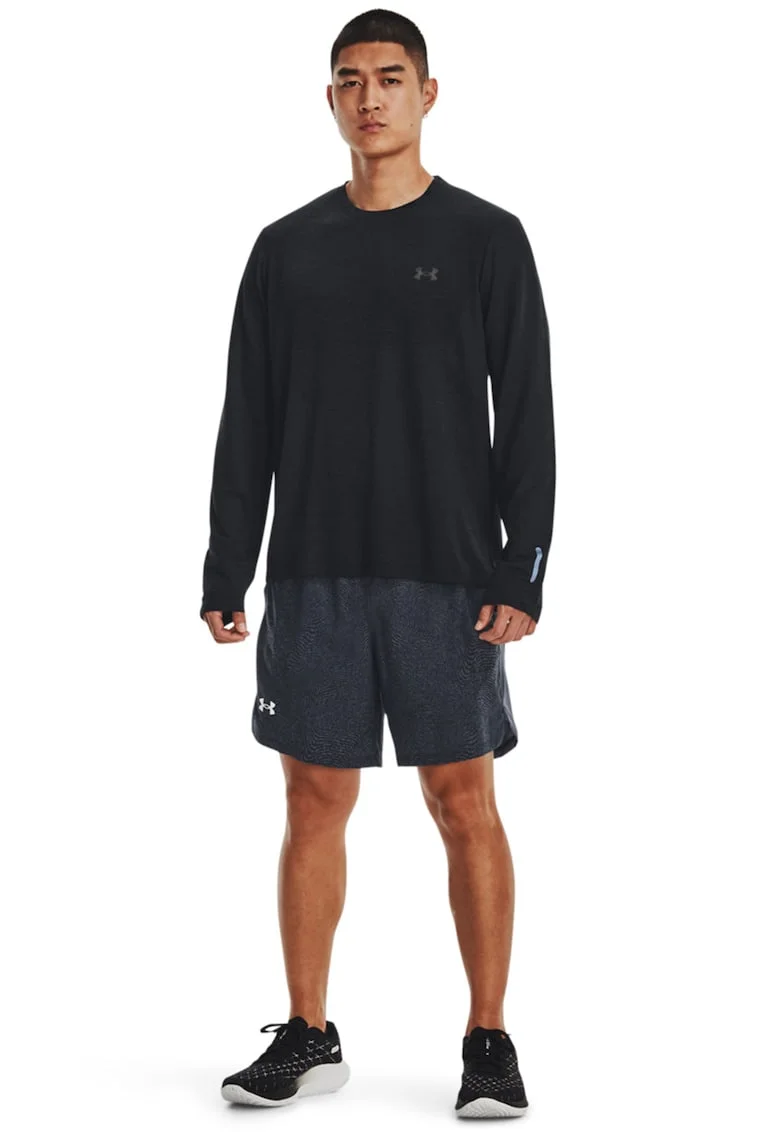 Bluza fara cusaturi, pentru alergare Stride, Negru