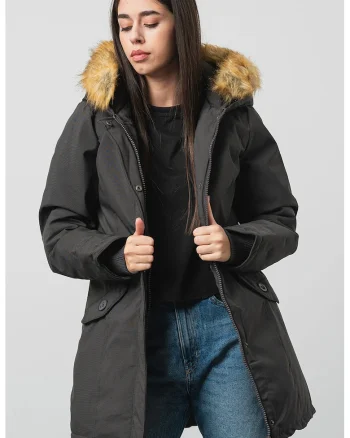 Jacheta parka cu logo Dinastiana, Negru stins