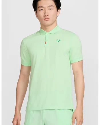 Tricou slim fit cu tehnologie Dri-Fit, pentru tenis Rafa, Verde menta