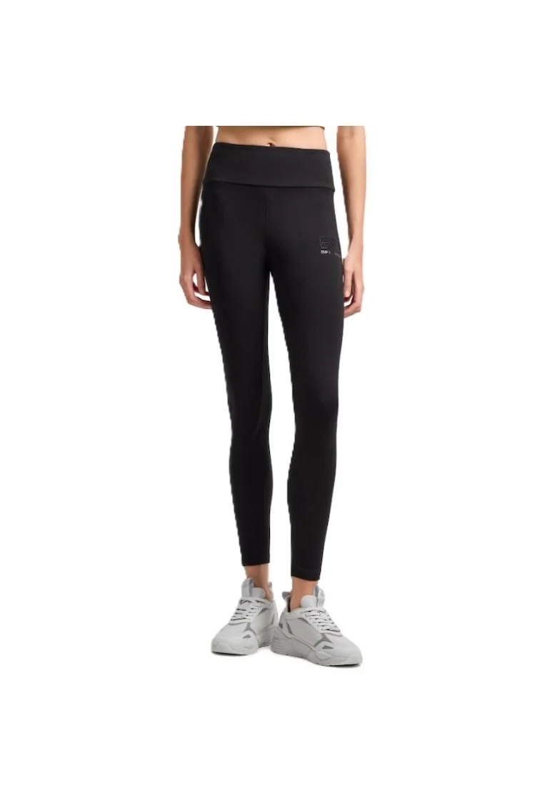 Colanti  pentru Femei, w leggings high waist fancy strass, 7W000169-AF12484-UC001, Negru, Negru