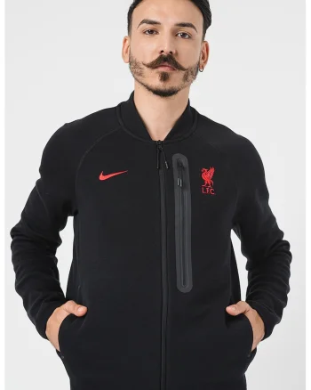 Jacheta cu maneci raglan, pentru fotba, Negru/Rosu vermillion