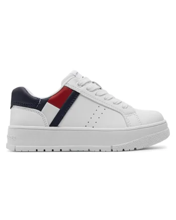 Pantofi sport  pentru Fete, flag low cut lace-up sneaker, T3X9-33356-1355100, Alb, Alb