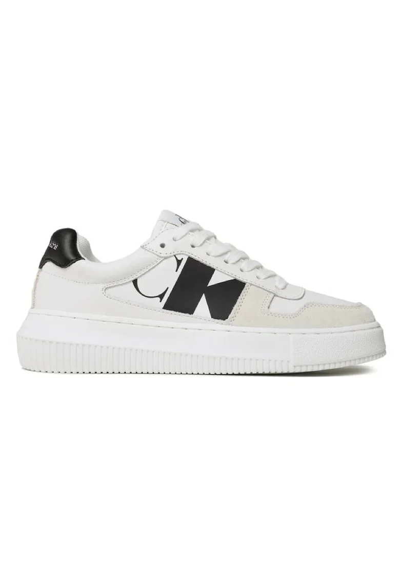 Pantofi sport  pentru Femei, chunky cupsole laceup mix lth wn, YW0YW01046-YBR, Alb, Alb
