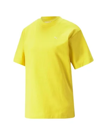Tricou  YONA SUNP Mock Neck Tee, 537977-41, Femei, Galben, Galben
