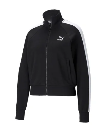 Jacheta de trening cu terminatii striate Iconic T7 TR, Negru