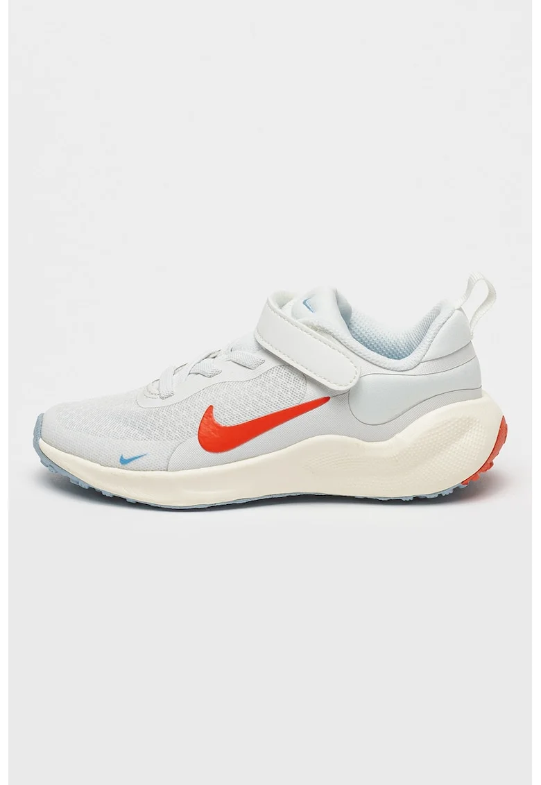 Pantofi Revolution 7 cu amortizare si velcro, pentru alergare, Rosu/Albastru pal