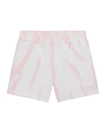Pantaloni scurti cu imprimeu tie-dye, Alb/Roz deschis