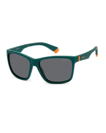 Ochelari de soare unisex patrati, cu lentile uni, Verde persan
