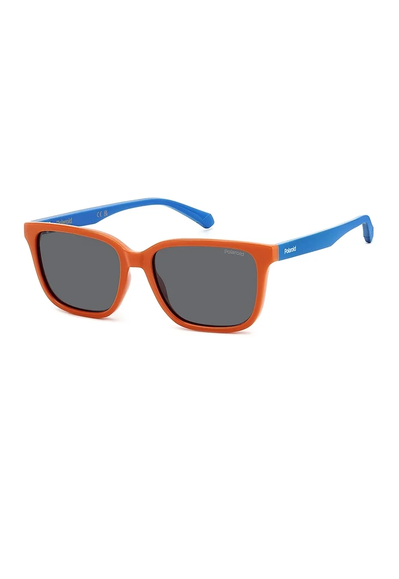 Ochelari de soare patrati cu lentile in degarde, Portocaliu mandarina/Albastru deschis