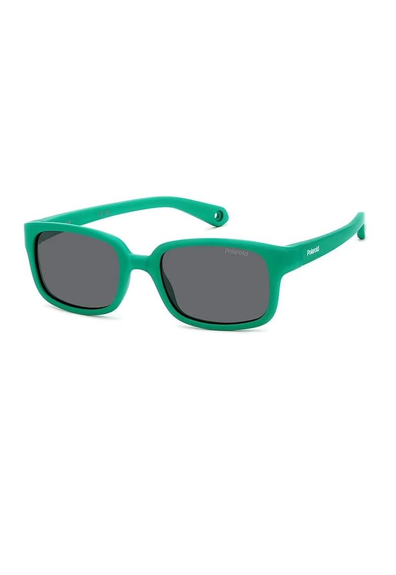 Ochelari de soare dreptunghiulari cu logo, Verde deschis
