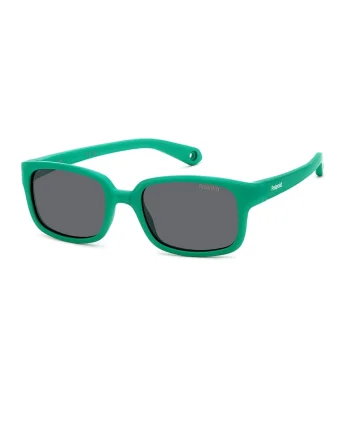 Ochelari de soare dreptunghiulari cu logo, Verde deschis